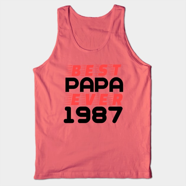 T-shirt Best papa 1987 Tank Top by Younis design 